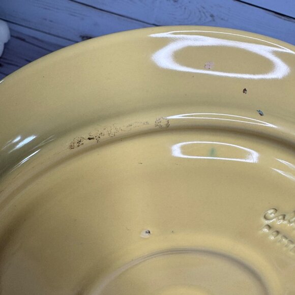 Vintage California Pottery Divided Plate Yellow 10.5" MCM USA Retro Diner - Picture 4 of 8